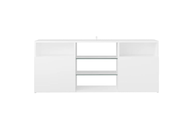 TV-benk med LED-lys hvit 120x30x50 cm - Hvit - TV-benk & mediabenk