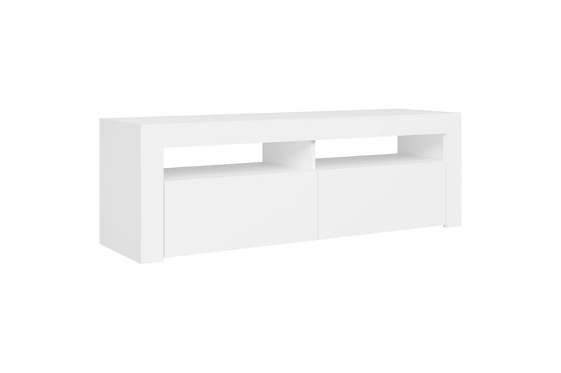 TV-benk med LED-lys hvit 120x35x40 cm - Hvit - TV-benk & mediabenk