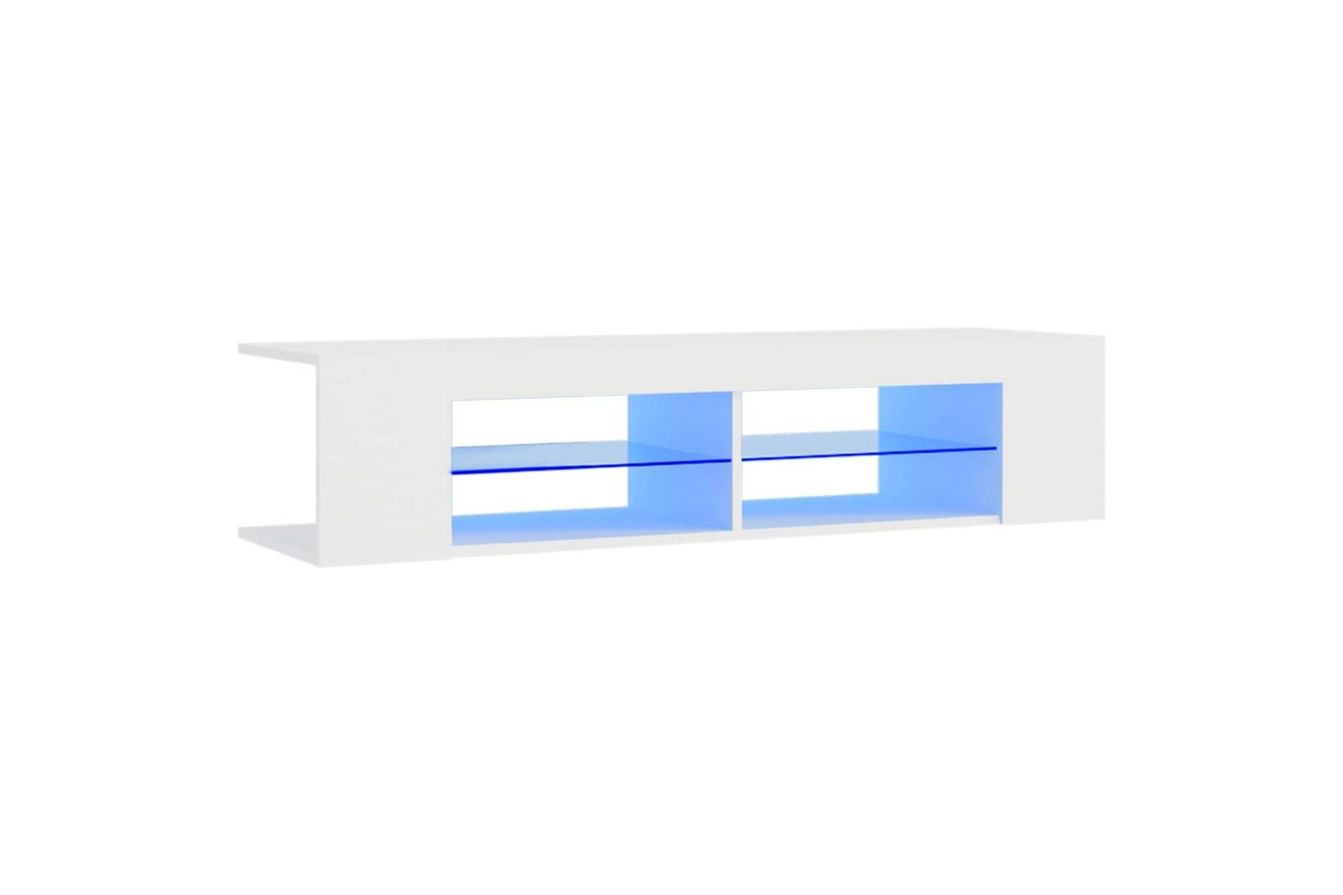 TV-benk med LED-lys hvit 135x39x30 cm - Hvit - Møbler - Mediamøbel & tv møbel - TV-benk & mediabenk