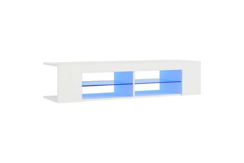 TV-benk med LED-lys hvit 135x39x30 cm - Hvit - Møbler - Mediamøbel & tv møbel - TV-benk & mediabenk