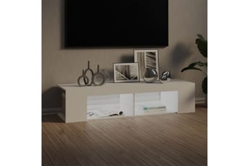 TV-benk med LED-lys hvit 135x39x30 cm - Hvit - Møbler - Mediamøbel & tv møbel - TV-benk & mediabenk