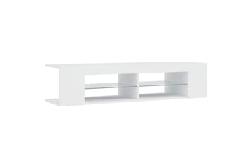 TV-benk med LED-lys hvit 135x39x30 cm - Hvit - Møbler - Mediamøbel & tv møbel - TV-benk & mediabenk