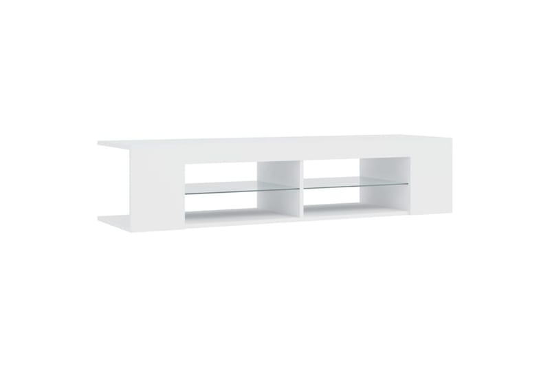 TV-benk med LED-lys hvit 135x39x30 cm - Hvit - Møbler - Mediamøbel & tv møbel - TV-benk & mediabenk