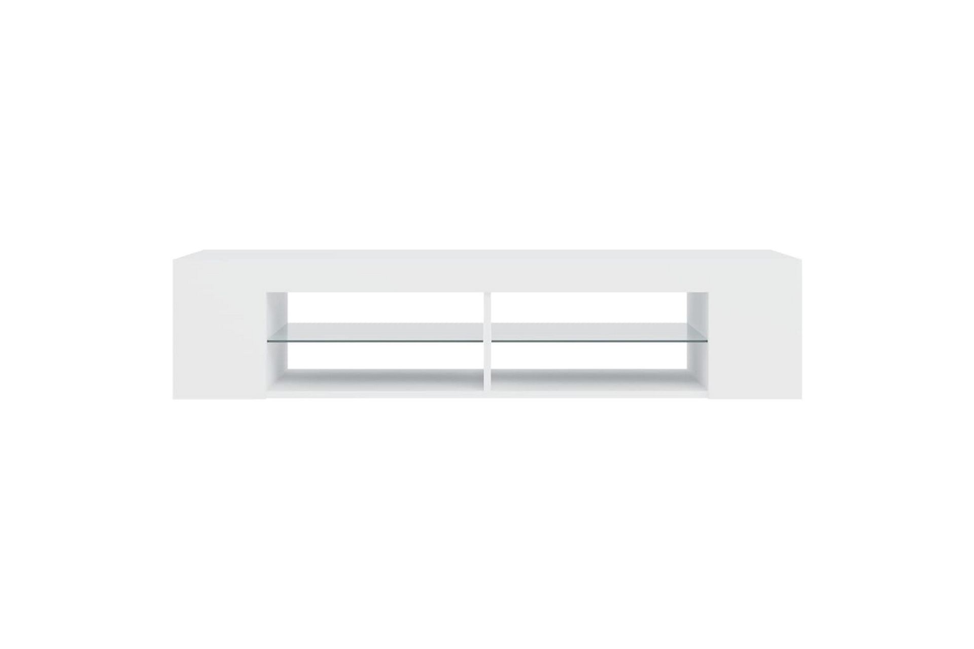 TV-benk med LED-lys hvit 135x39x30 cm - Hvit - Møbler - Mediamøbel & tv møbel - TV-benk & mediabenk
