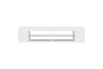 TV-benk med LED-lys hvit 135x39x30 cm - Hvit - Møbler - Mediamøbel & tv møbel - TV-benk & mediabenk