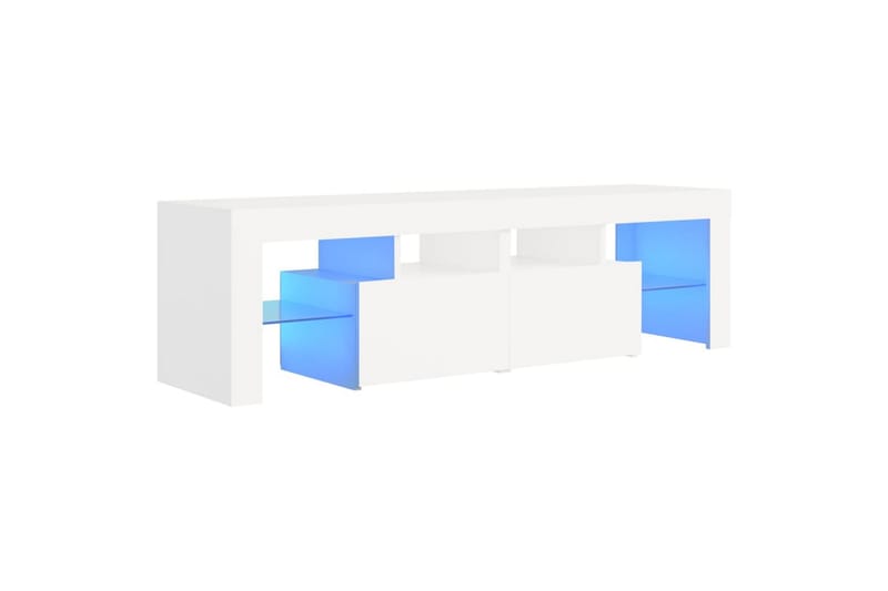 TV-benk med LED-lys hvit 140x35x40 cm - Hvit - TV-benk & mediabenk