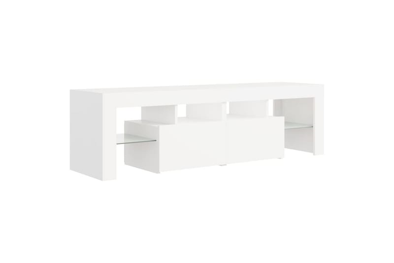 TV-benk med LED-lys hvit 140x35x40 cm - Hvit - Møbler - Mediamøbel & tv møbel - TV-benk & mediabenk