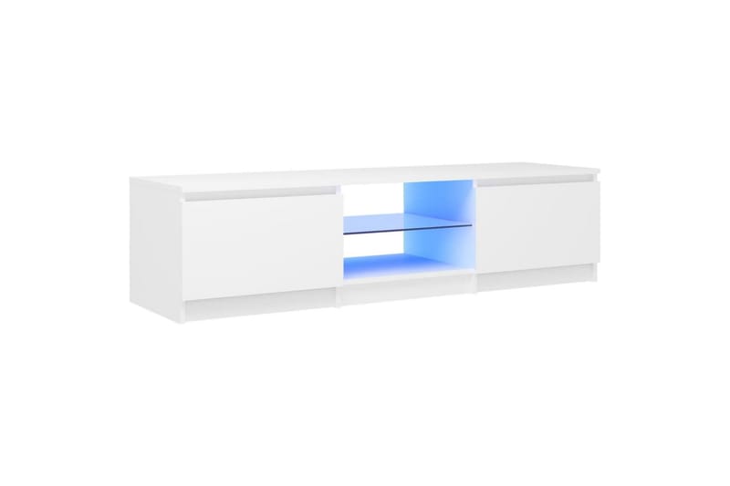 TV-benk med LED-lys hvit 140x40x35,5 cm - Hvit - Møbler - Mediamøbel & tv møbel - TV-benk & mediabenk