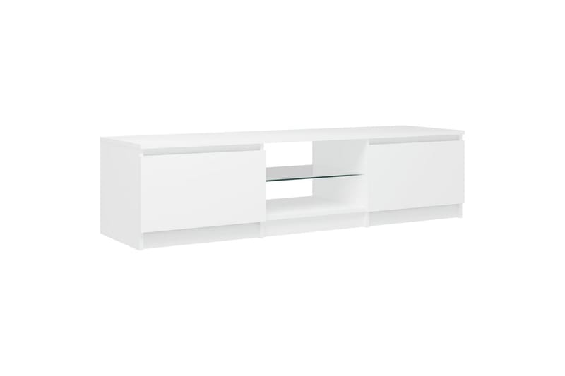 TV-benk med LED-lys hvit 140x40x35,5 cm - Hvit - Møbler - Mediamøbel & tv møbel - TV-benk & mediabenk