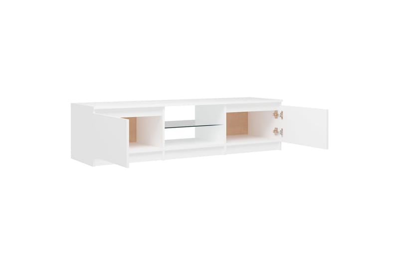 TV-benk med LED-lys hvit 140x40x35,5 cm - Hvit - Møbler - Mediamøbel & tv møbel - TV-benk & mediabenk