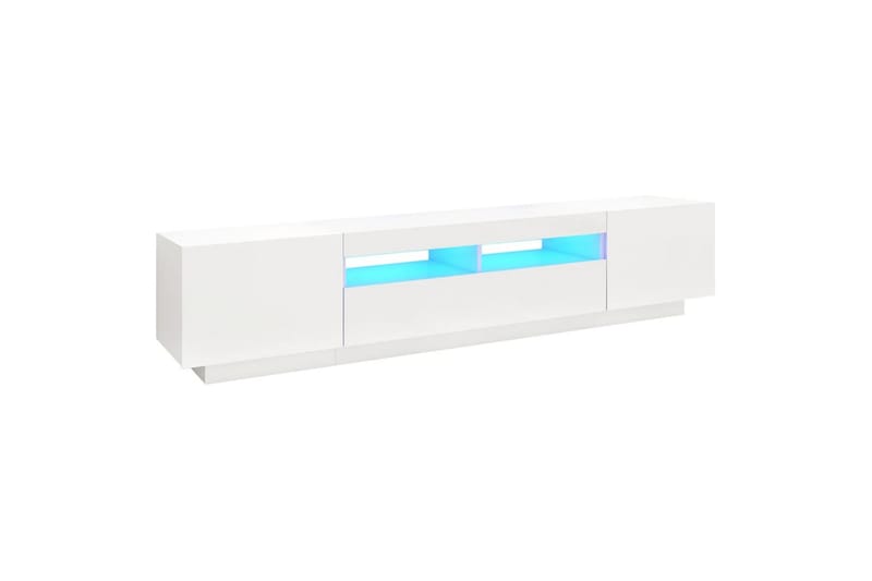 TV-benk med LED-lys hvit 200x35x40 cm - Hvit - Møbler - Mediamøbel & tv møbel - TV-benk & mediabenk