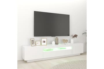TV-benk med LED-lys hvit 200x35x40 cm - Hvit - Møbler - Mediamøbel & tv møbel - TV-benk & mediabenk