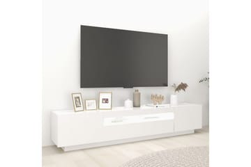 TV-benk med LED-lys hvit 200x35x40 cm - Hvit - Møbler - Mediamøbel & tv møbel - TV-benk & mediabenk