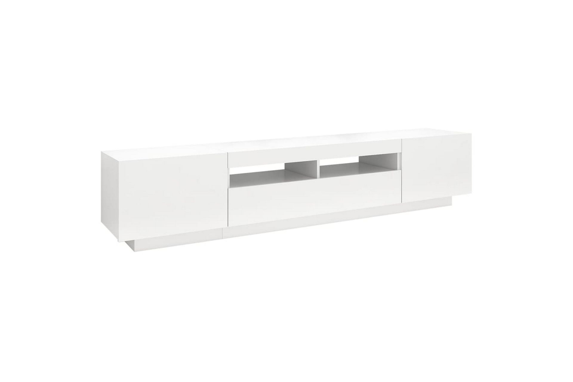 TV-benk med LED-lys hvit 200x35x40 cm - Hvit - Møbler - Mediamøbel & tv møbel - TV-benk & mediabenk