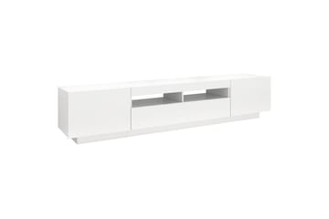 TV-benk med LED-lys hvit 200x35x40 cm - Hvit - Møbler - Mediamøbel & tv møbel - TV-benk & mediabenk