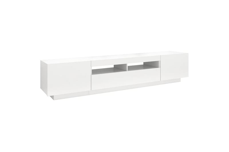 TV-benk med LED-lys hvit 200x35x40 cm - Hvit - Møbler - Mediamøbel & tv møbel - TV-benk & mediabenk