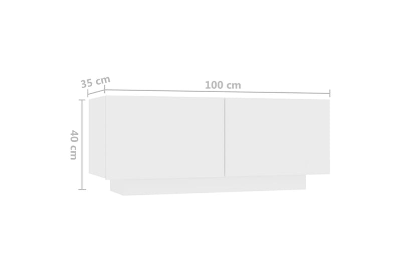 TV-benk med LED-lys hvit 300x35x40 cm - Hvit - Møbler - Mediamøbel & tv møbel - TV-benk & mediabenk
