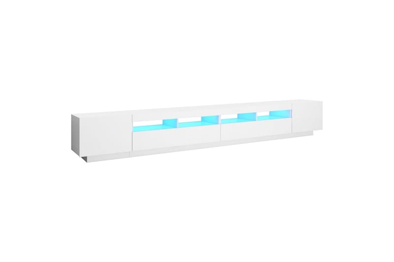 TV-benk med LED-lys hvit 300x35x40 cm - Hvit - Møbler - Mediamøbel & tv møbel - TV-benk & mediabenk