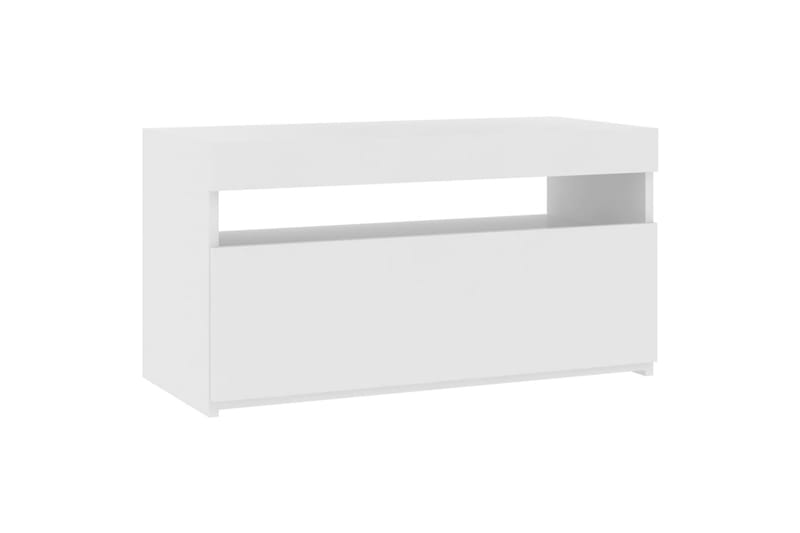 TV-benk med LED-lys hvit 75x35x40 cm - Hvit - Møbler - Mediamøbel & tv møbel - TV-benk & mediabenk