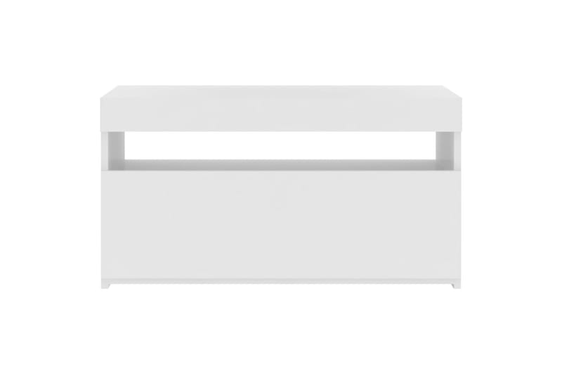 TV-benk med LED-lys hvit 75x35x40 cm - Hvit - Møbler - Mediamøbel & tv møbel - TV-benk & mediabenk