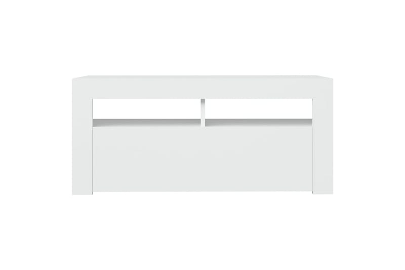 TV-benk med LED-lys hvit 90x35x40 cm - Hvit - Møbler - Mediamøbel & tv møbel - TV-benk & mediabenk
