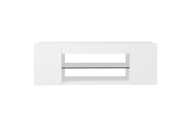 TV-benk med LED-lys hvit 90x39x30 cm - Hvit - Møbler - Mediamøbel & tv møbel - TV-benk & mediabenk
