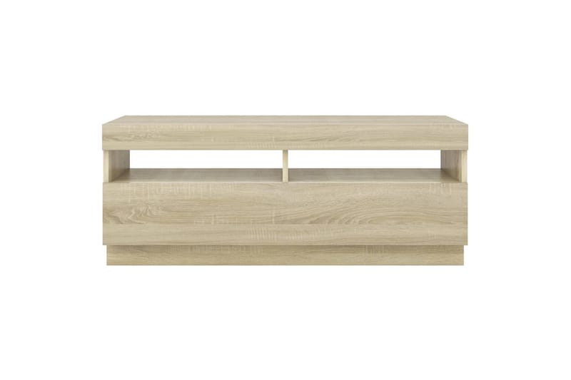 TV-benk med LED-lys sonoma eik 100x35x40 cm - Brun - Møbler - Mediamøbel & tv møbel - TV-benk & mediabenk