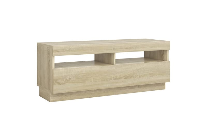 TV-benk med LED-lys sonoma eik 100x35x40 cm - Brun - Møbler - Mediamøbel & tv møbel - TV-benk & mediabenk