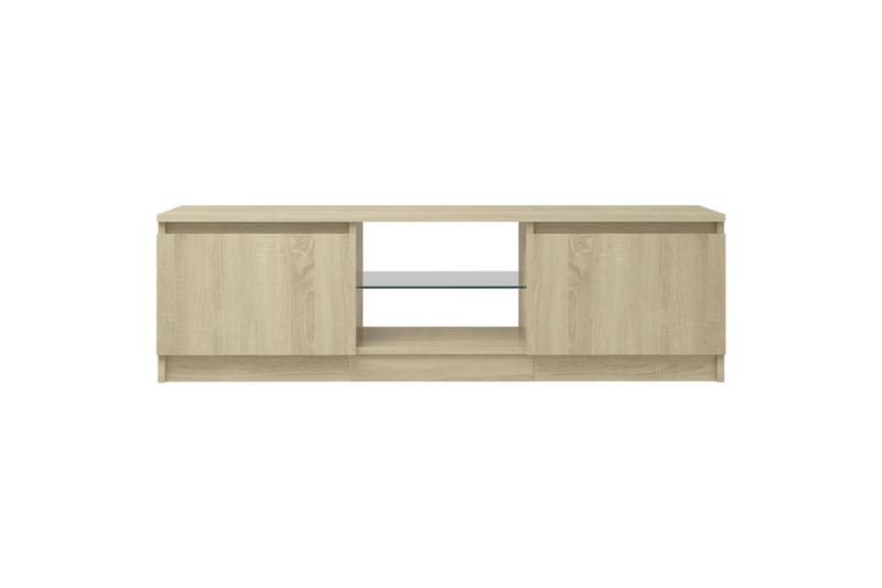 TV-benk med LED-lys sonoma eik 120x30x35,5 cm - Brun - TV-benk & mediabenk