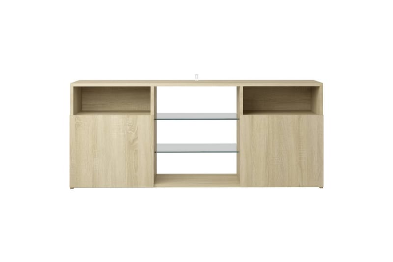 TV-benk med LED-lys sonoma eik 120x30x50 cm - Brun - TV-benk & mediabenk