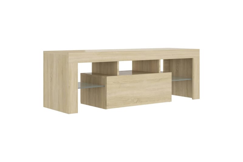 TV-benk med LED-lys sonoma eik 120x35x40 cm - Brun - TV-benk & mediabenk