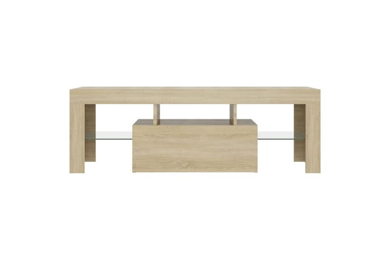 TV-benk med LED-lys sonoma eik 120x35x40 cm - Brun - TV-benk & mediabenk