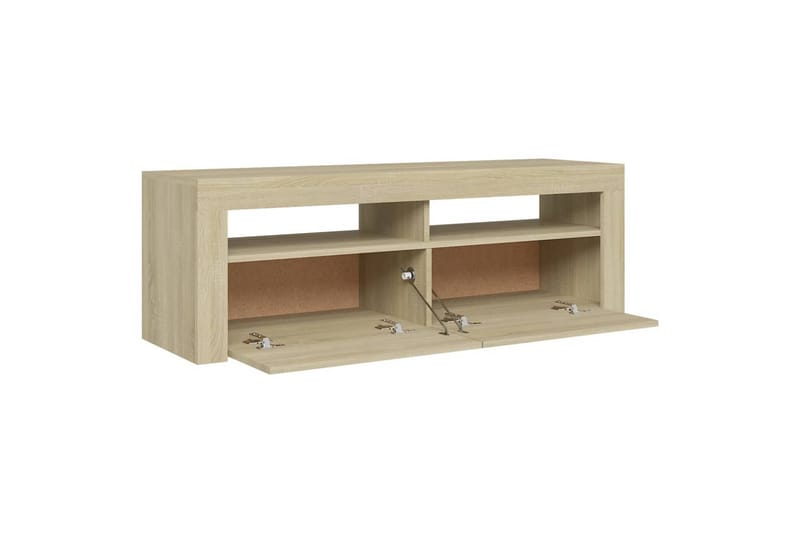 TV-benk med LED-lys sonoma eik 120x35x40 cm - Brun - TV-benk & mediabenk