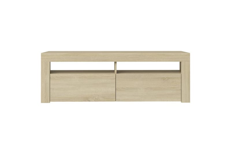 TV-benk med LED-lys sonoma eik 120x35x40 cm - Brun - TV-benk & mediabenk