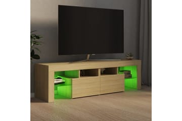TV-benk med LED-lys sonoma eik 140x35x40 cm - Brun - Møbler - Mediamøbel & tv møbel - TV-benk & mediabenk