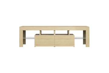 TV-benk med LED-lys sonoma eik 140x35x40 cm - Brun - Møbler - Mediamøbel & tv møbel - TV-benk & mediabenk