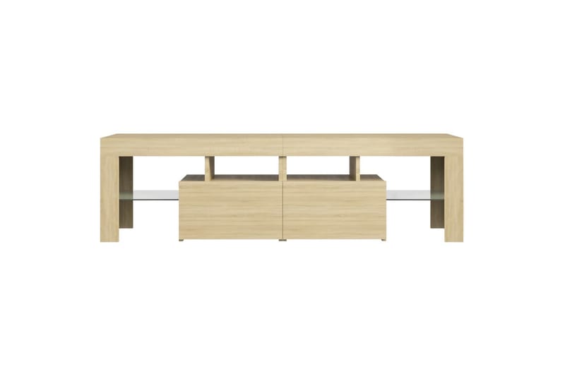 TV-benk med LED-lys sonoma eik 140x35x40 cm - Brun - TV-benk & mediabenk