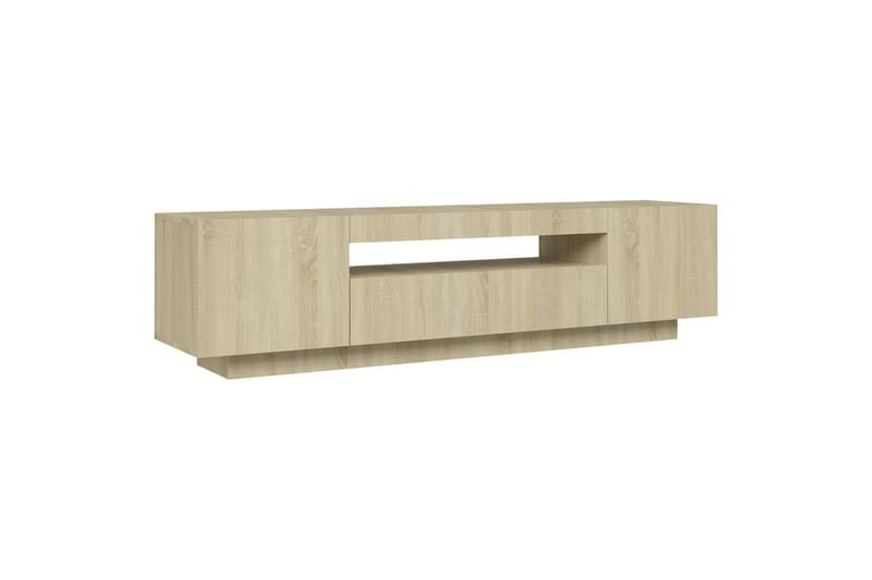 TV-benk med LED-lys sonoma eik 160x35x40 cm - Brun - Møbler - Mediamøbel & tv møbel - TV-benk & mediabenk