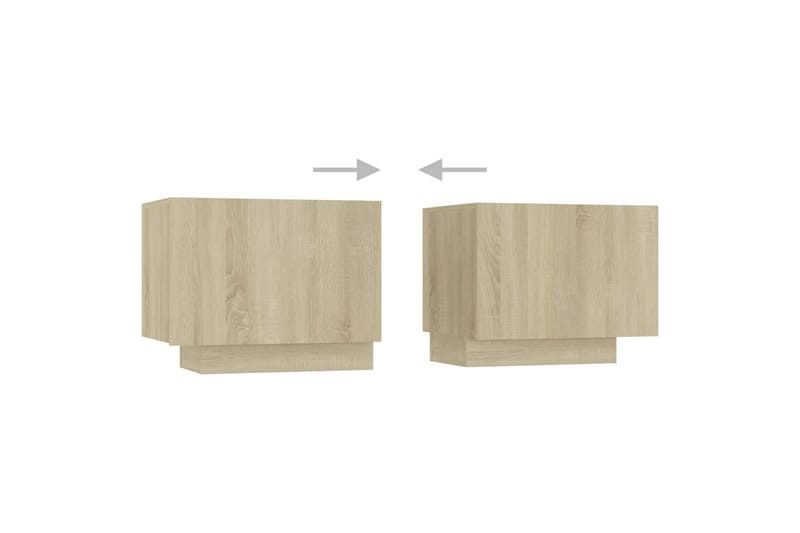 TV-benk med LED-lys sonoma eik 300x35x40 cm - Brun - Møbler - Mediamøbel & tv møbel - TV-benk & mediabenk