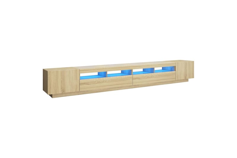 TV-benk med LED-lys sonoma eik 300x35x40 cm - Brun - Møbler - Mediamøbel & tv møbel - TV-benk & mediabenk