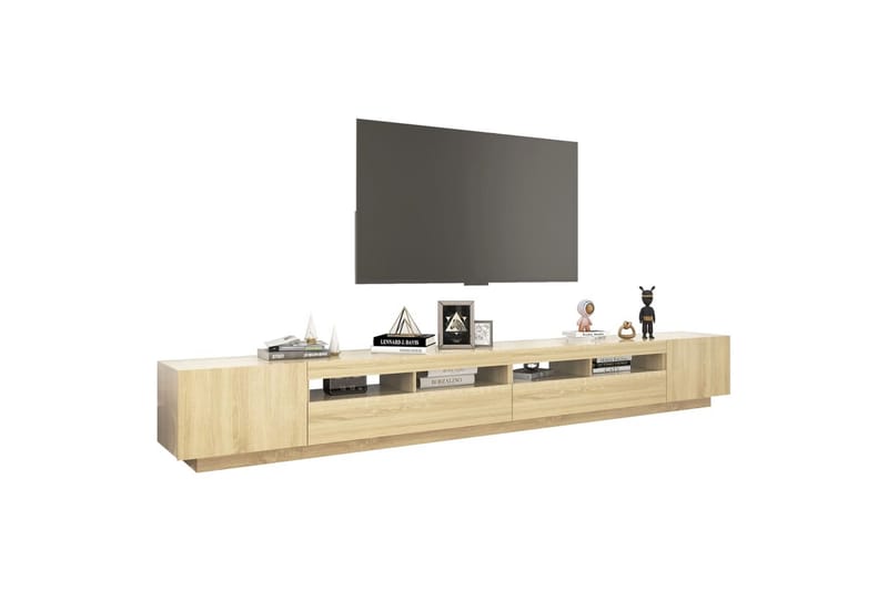 TV-benk med LED-lys sonoma eik 300x35x40 cm - Brun - Møbler - Mediamøbel & tv møbel - TV-benk & mediabenk