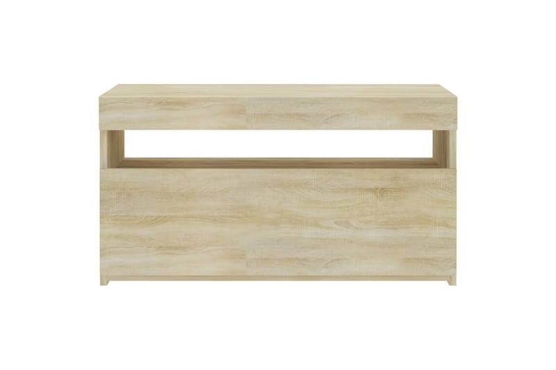 TV-benk med LED-lys sonoma eik 75x35x40 cm - Brun - TV-benk & mediabenk