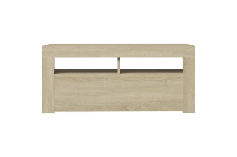 TV-benk med LED-lys sonoma eik 90x35x40 cm - Brun - TV-benk & mediabenk