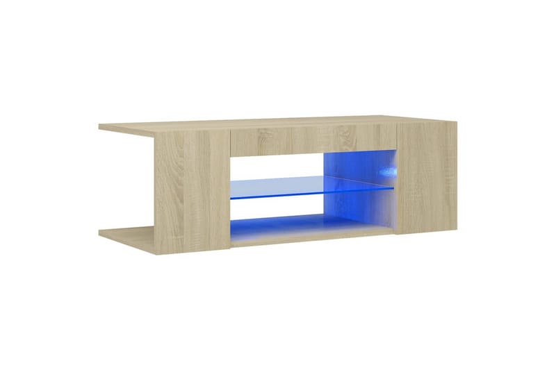 TV-benk med LED-lys sonoma eik 90x39x30 cm - Brun - TV-benk & mediabenk