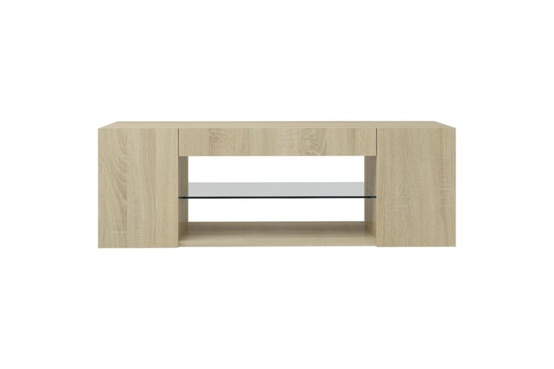 TV-benk med LED-lys sonoma eik 90x39x30 cm - Brun - Møbler - Mediamøbel & tv møbel - TV-benk & mediabenk