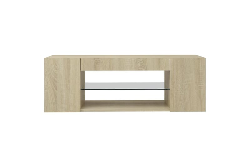 TV-benk med LED-lys sonoma eik 90x39x30 cm - Brun - TV-benk & mediabenk