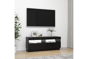 TV-benk med LED-lys svart 100x35x40 cm - Svart - Møbler - Mediamøbel & tv møbel - TV-benk & mediabenk