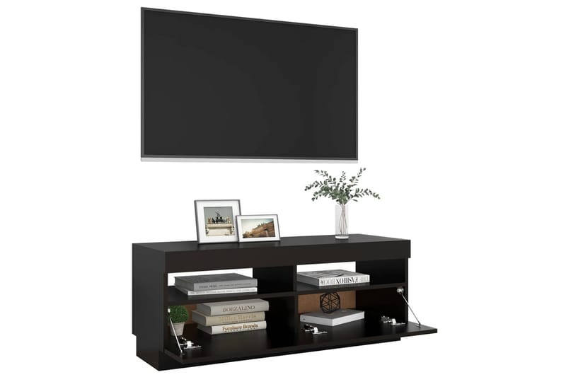 TV-benk med LED-lys svart 100x35x40 cm - Svart - Møbler - Mediamøbel & tv møbel - TV-benk & mediabenk