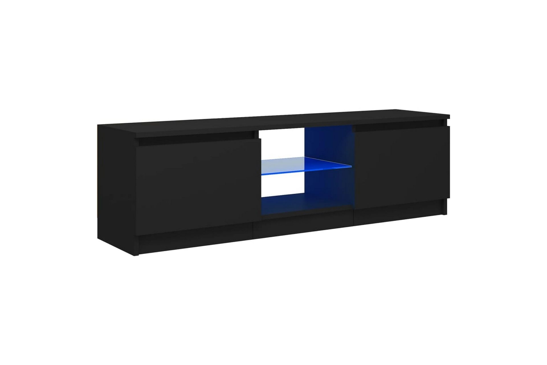TV-benk med LED-lys svart 120x30x35,5 cm - Svart - Møbler - Mediamøbel & tv møbel - TV-benk & mediabenk