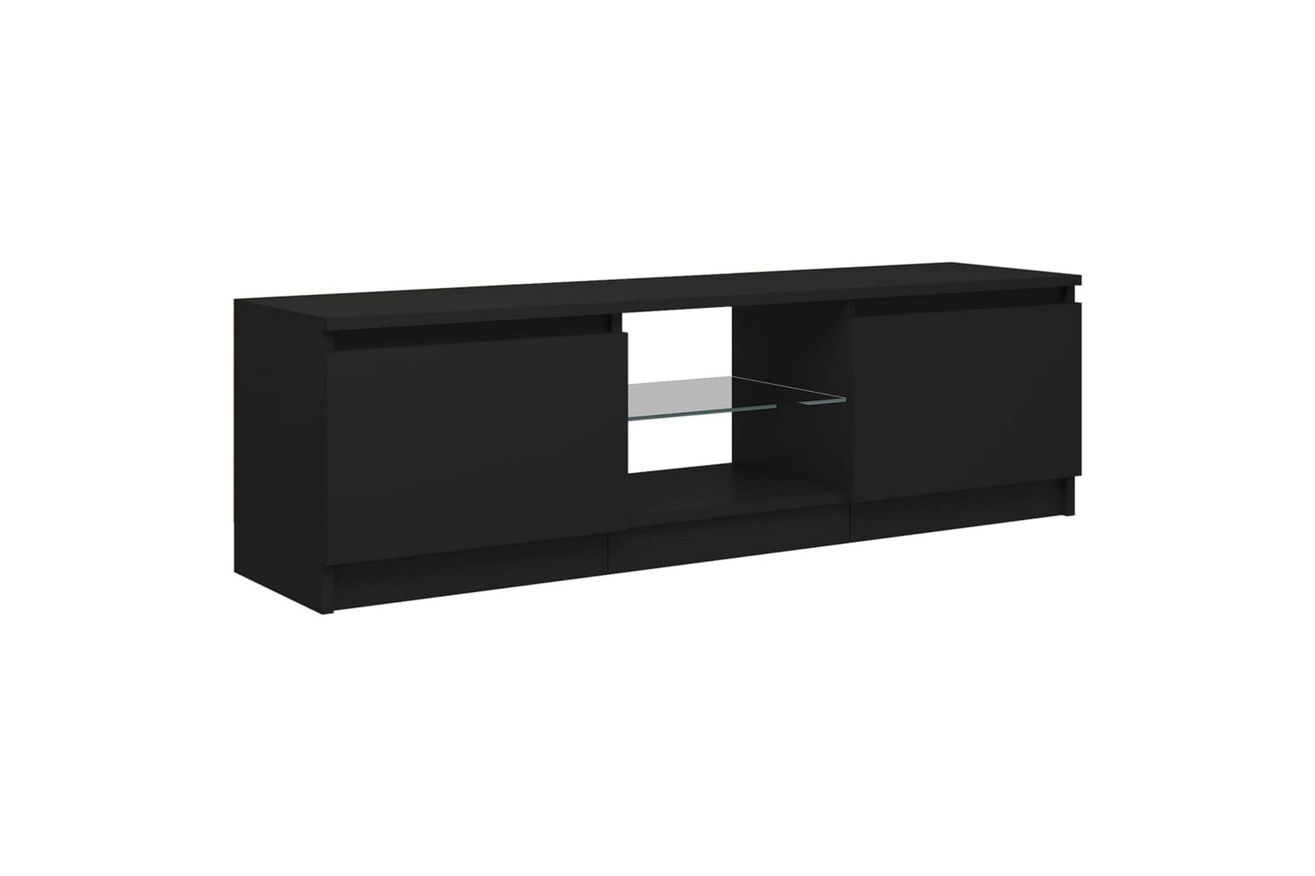 TV-benk med LED-lys svart 120x30x35,5 cm - Svart - Møbler - Mediamøbel & tv møbel - TV-benk & mediabenk